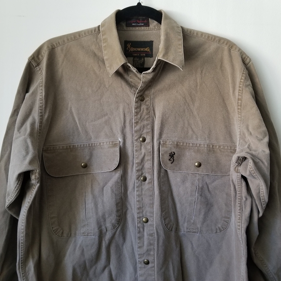 BROWNING Hunting Shirt 100% Cotton Size M - Picture 3 of 12